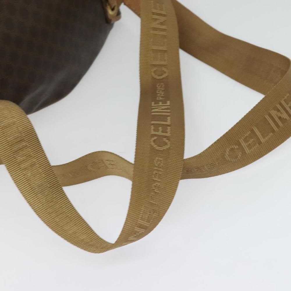 CELINE Macadam Canvas Backpack PVC Leather Brown Gold Auth hk2918 - Picture 7 of 16